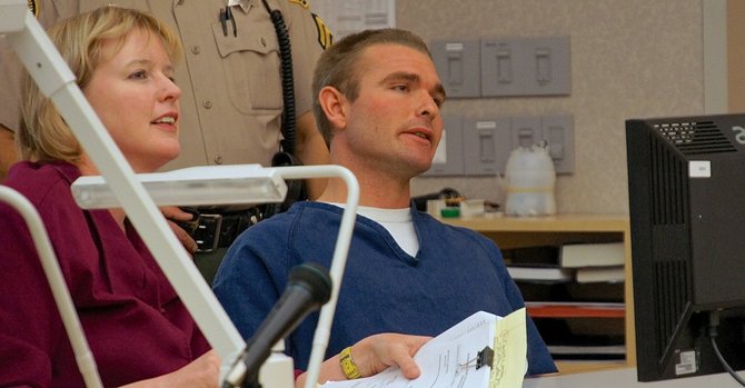 Defense attorney Laura Copsey and Bryan Paul Jeffries. Photo Eva