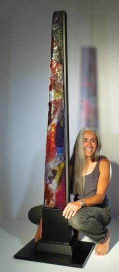 Michelle Kurtis Cole with one of her non-coral sculptures