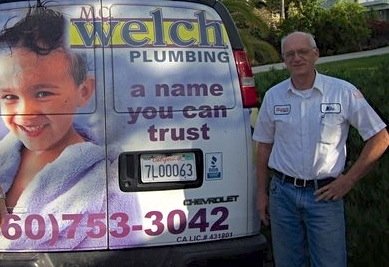 Michael Welch has a plumbing business in San Diego County. Photo from Internet