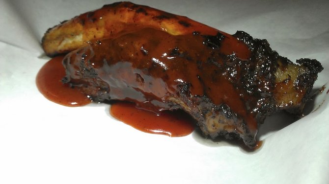 Lonely beef rib, almost a meal in itself.