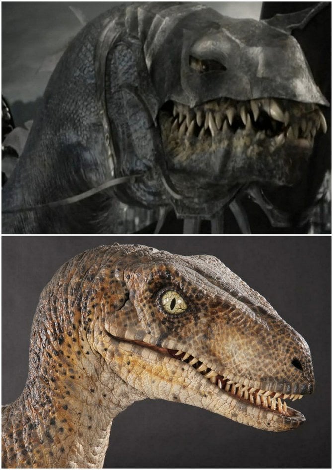 The velociraptors have nicer teeth, is all.