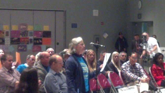 Joy Williams of the Environmental Health Coalition testifies before EPA officials