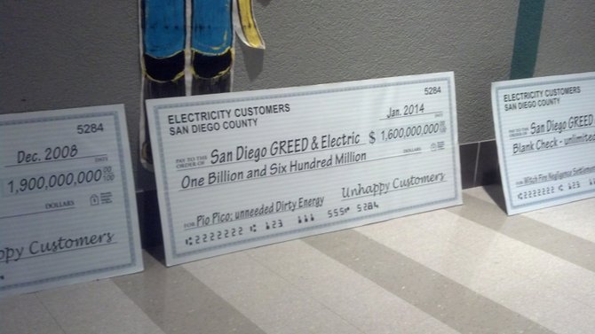 Fake checks made out to "San Diego GREED & Electric," signed by "unhappy customers"