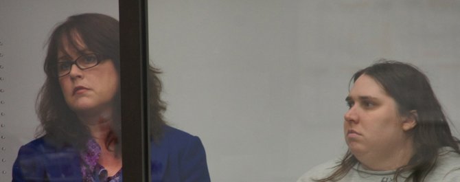Attorney Sloan Ostbye and defendant Jessica Lopez. Photo by Eva