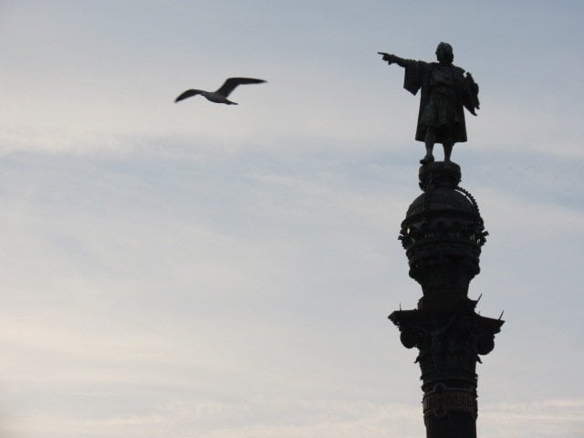 Christopher Colombus statue.
Barcelona, Spain