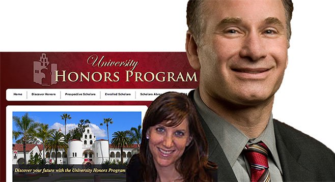 Stacey Sinclair and Elliot Hirshman of SDSU seek high-achieving students for their party school.