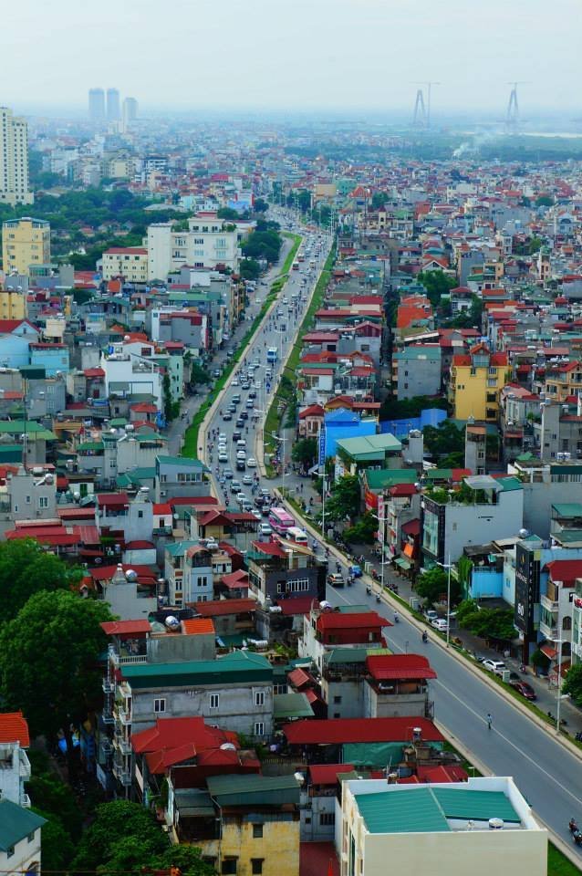 Main thoroughfare from the top of the Hanoi Sofitel.