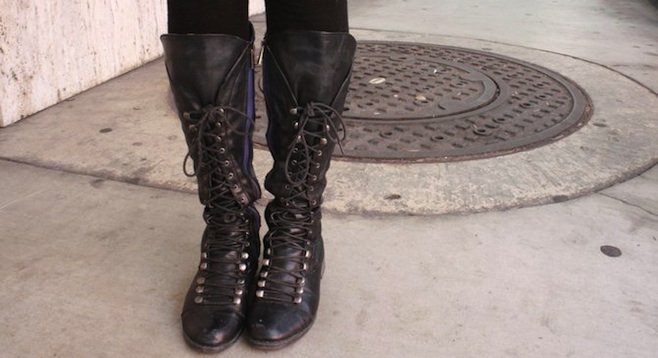 Alyssa Andujar's lace-up boots