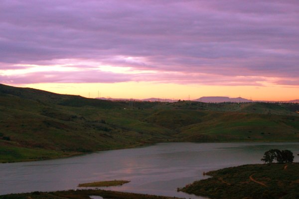 Morning view of Sweetwater reservoir in Spring Valley.