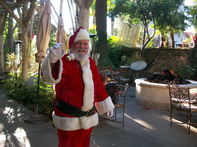 Santa Claus pays a visit to the good girls and boys at the Mission inn Hotel in Riverside. 