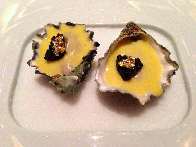 Oysters with caviar and GOLD