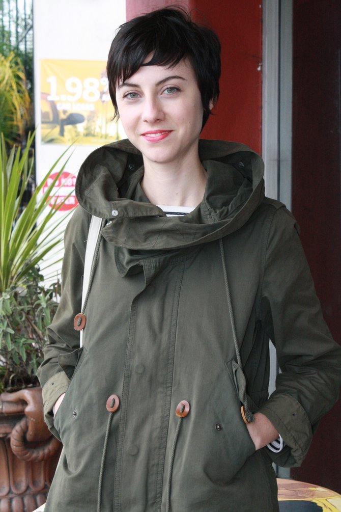 Heidi Hoffman wearing a Zara jacket