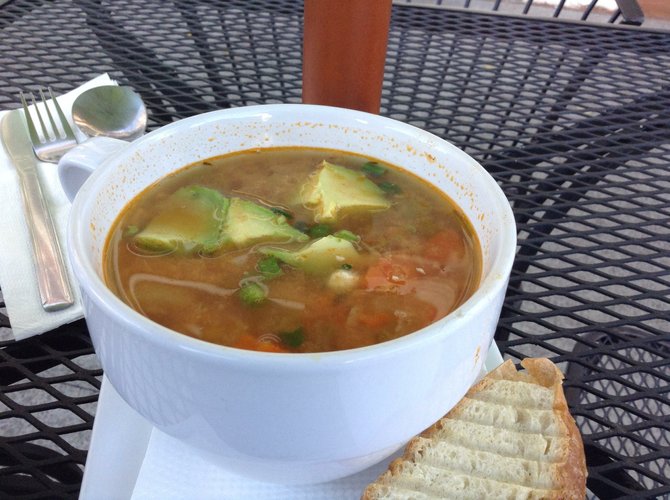 The spicy chicken Picadillo soup