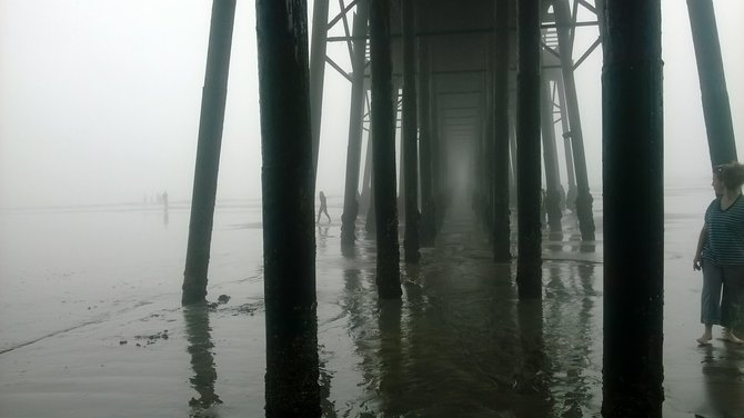 Foggy day under the Oceanside Pier