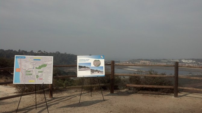 Posters promoting improvements to the freeway and surrounding landscape