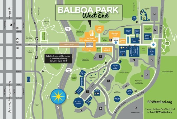 Balboa Park West End map