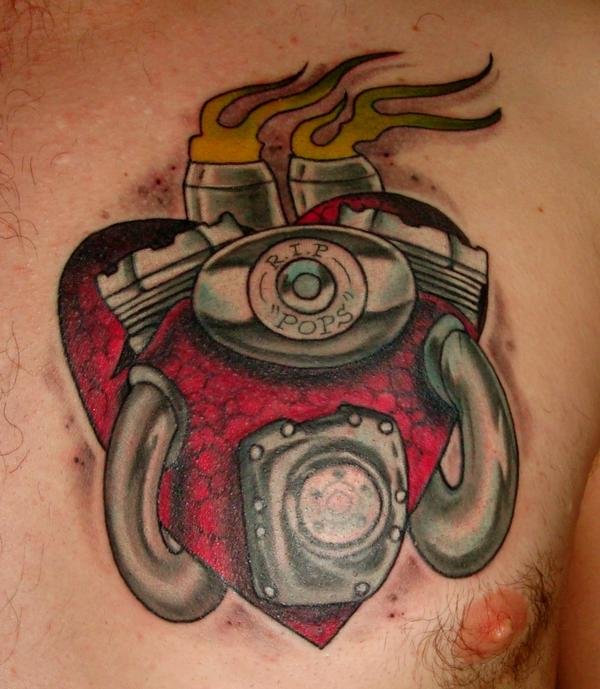 I got this as a tribute for my dad, who passed away in 2007. He rode almost every day since 1956. He's who inspired me to ride.I got it at Avalon II by the talented Denny Besnard as a cover up of a sketchy tattoo of the same design. I'm 36, live in North Park, and work for Whole Foods