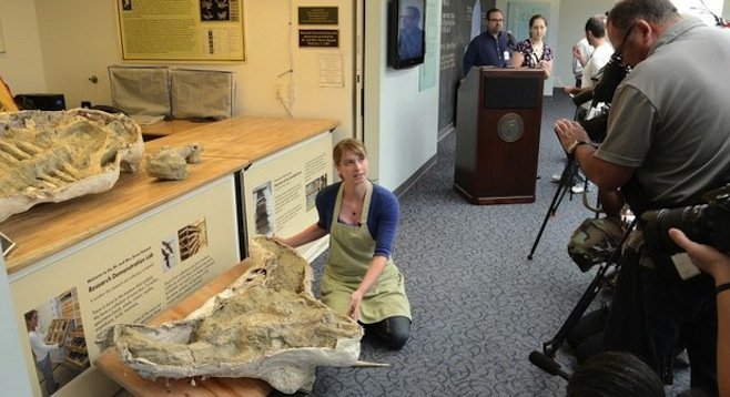 San Diego Natural History Museum shows off its new fossil.