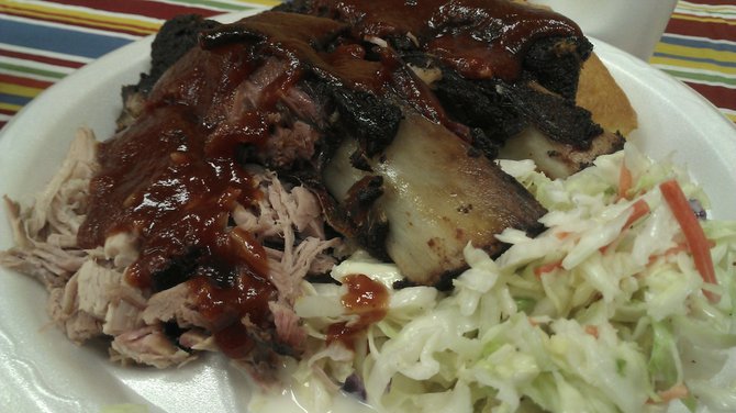 Food from Abbey's Real Bar-B-Q...not to be confused with the other Abbey's.