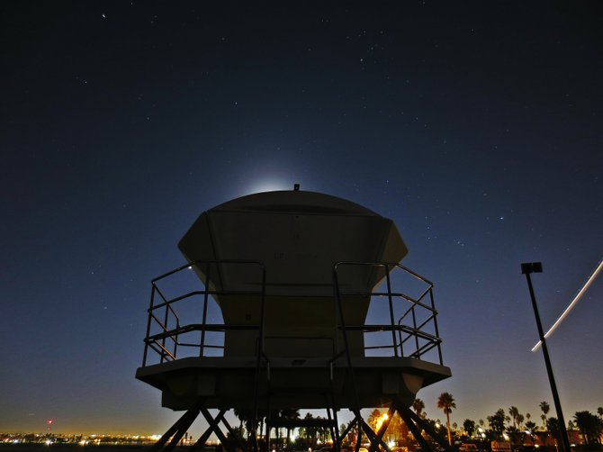 ocean beach, night photography