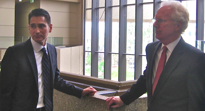 Marc Carlos and Paul Pfingst in the South Bay Courthouse on January 24