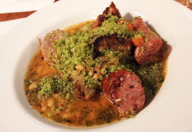 Waypoint Public's cassoulet is hearty and stocked with duck confit, pork belly, and Toulouse sausage.
