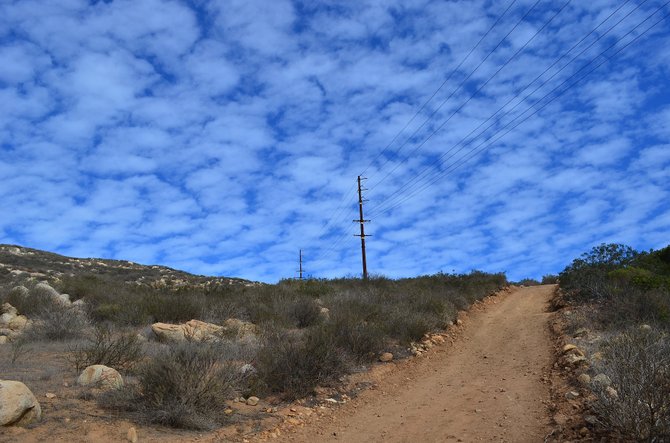 Blue sky over Rancho Bernardo chaparral.  February 2nd, 2014.  