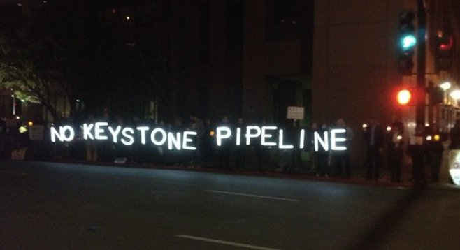Keystone protesters on Broadway