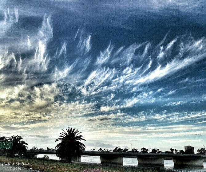 Cloud painted sky.