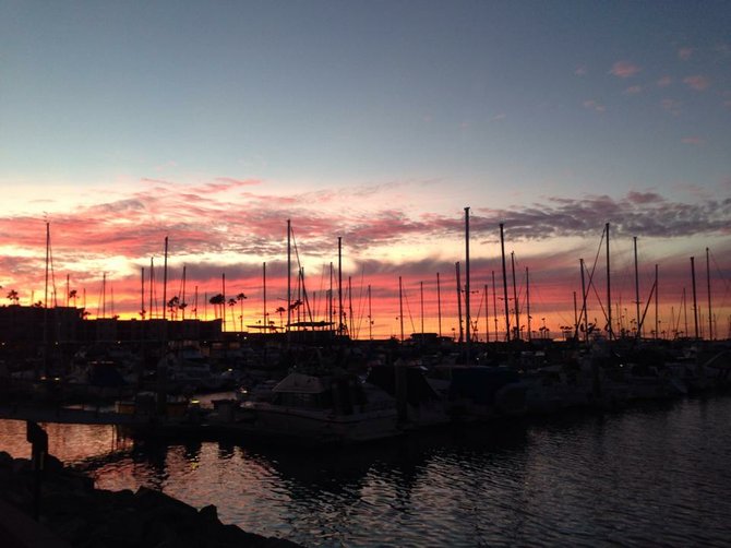 Gorgeous sunset at Oceanside Harbor.