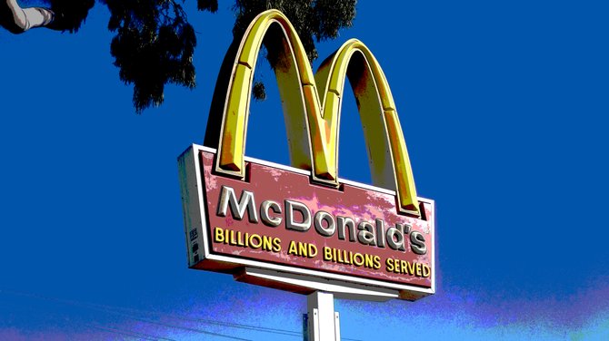 McDonald's at El Cajon Blvd. and Texas St. in North Park Taken Feb. 14, 2014. A little Photoshop effect added for fun.
