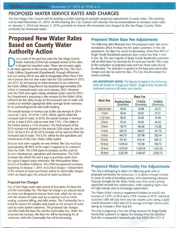 Water will cost residents more than industry in 2015...