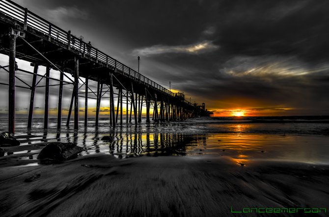A cool look showing the Oceanside Pier