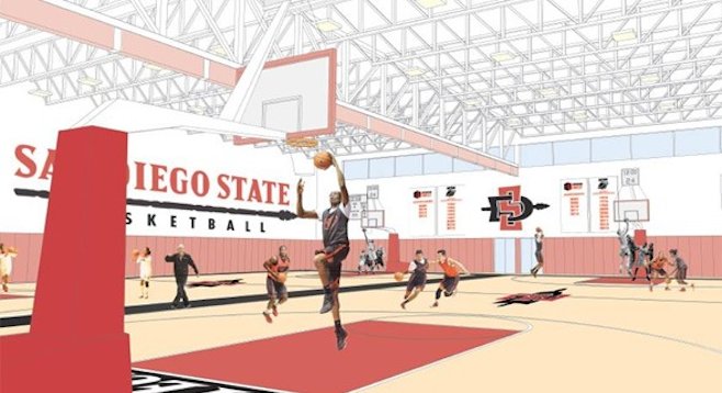 Artist's rendering of basketball training center