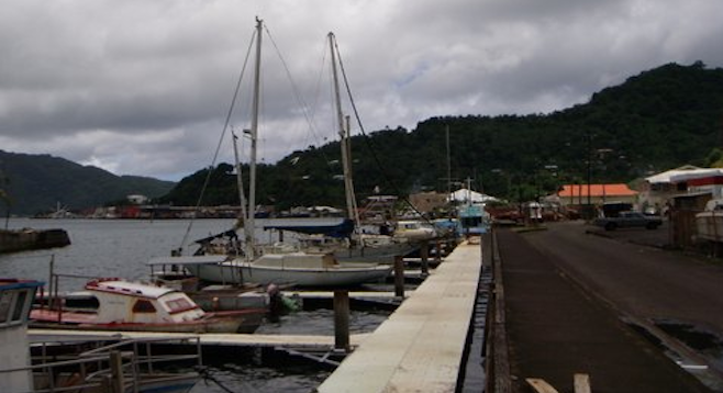 Rainy day at Pago Pago Harbor – appropriate, considering Maugham's work here.