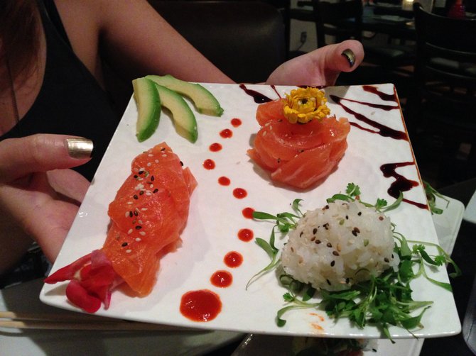 Mellie's gorgeous salmon sashimi plate