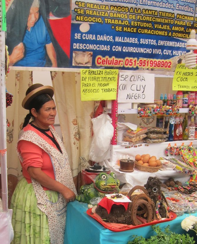 Curandero and her stall. 