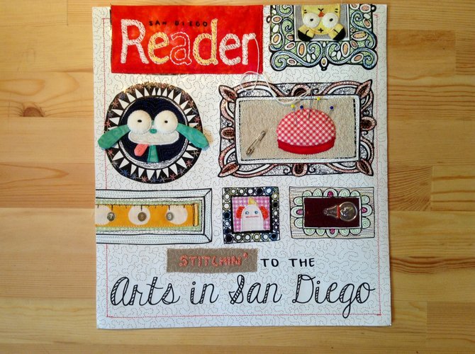 This is my Art Cover Contest entry.
I embroidered (both by hand and machine), appliqued, and stitched all over it.