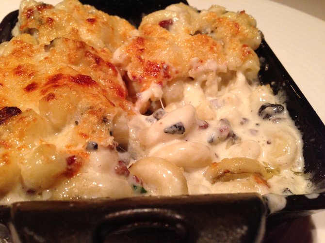 Truffle mac and cheese: rich with ingredients, but lightly balanced in flavor.