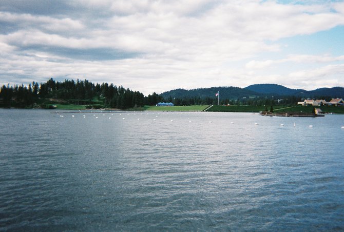 Floating golf course at Lake Couer d'Alene in Idaho.