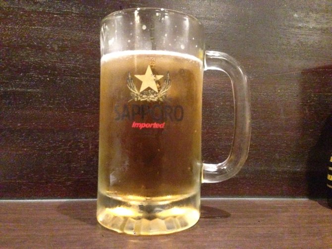 A fresh, crisp Sapporro on tap makes a great last drink of the night.