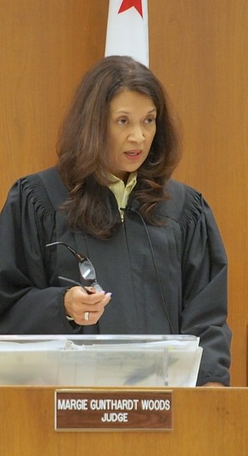 Judge Margie Gunthardt Woods remarked on the detailed timeline built by the prosecutor, when she ordered the defendant held for murder. Photo by Eva