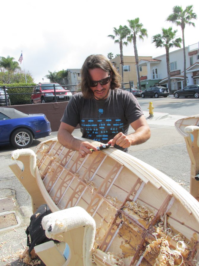 Sergio Solorzano traveled all the way from Mexico CIty to build his own wooden board. 