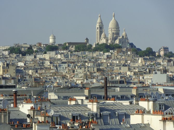 The rooftops of Paris, as seen from the Galeries Lafayette.