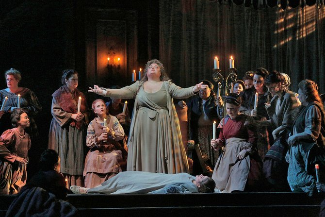 Mezzo-soprano Stephanie Blythe (Madame Arvidson) in San Diego Opera's A Masked Ball. March, 2014. - Image by Ken Howard