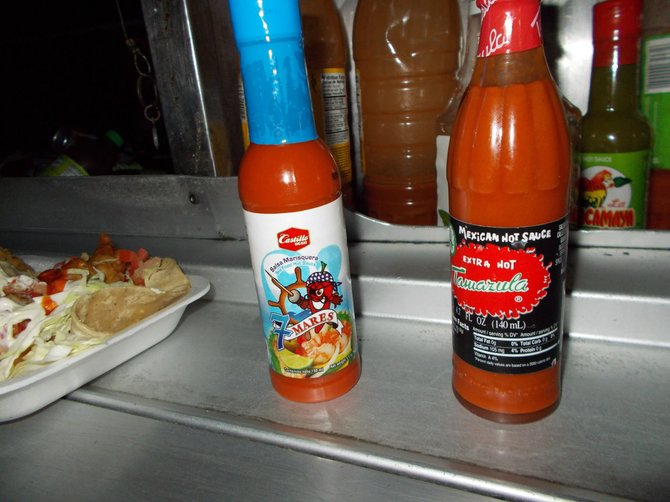 The hot sauces