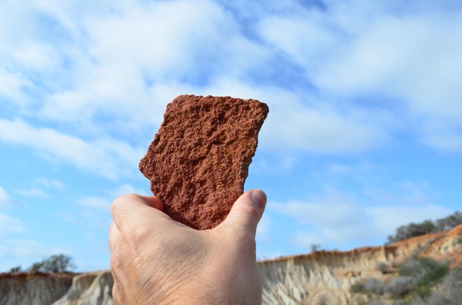 The iron oxide rich soil of Del Mar Mesa.  March 2014.  