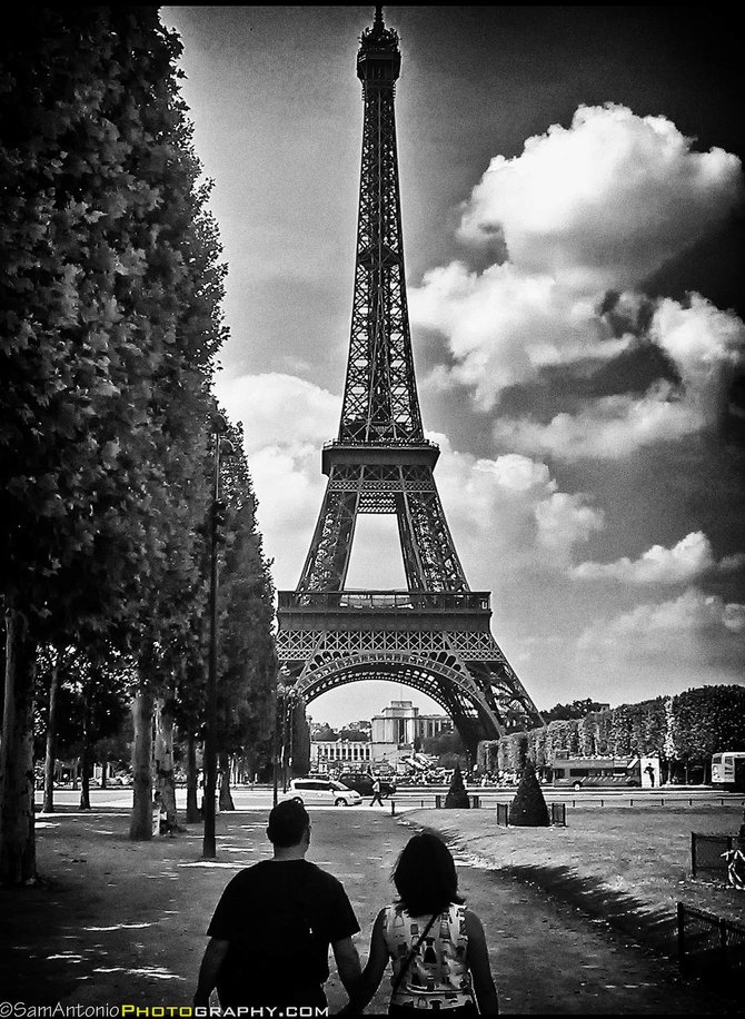 "Paris is for Lovers." Eiffel Tower, Paris, France. www.SamAntonio.com