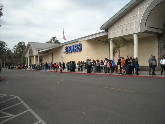 the line at 4pm outside North County Fair Mall