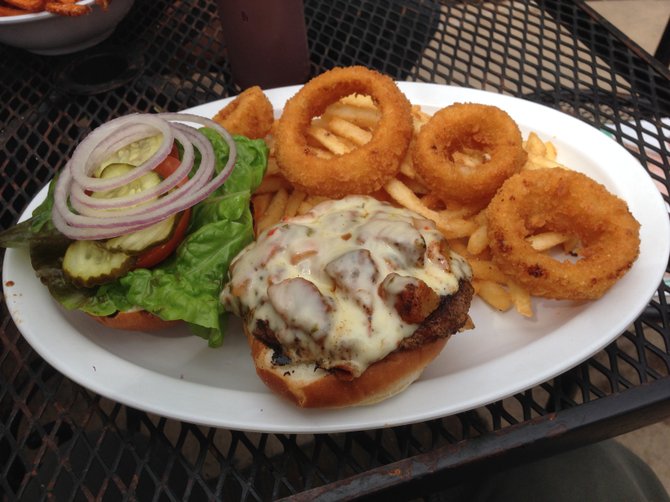 Now I have to visit Jamaica to see if they really do put peaches on their burger. Jamaican burger from Crazee Burger.